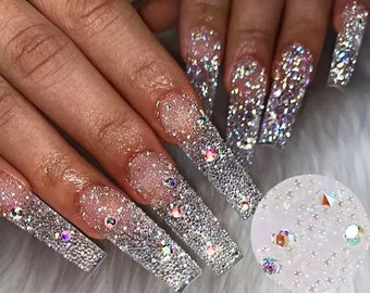 Diamond Nails Etsy