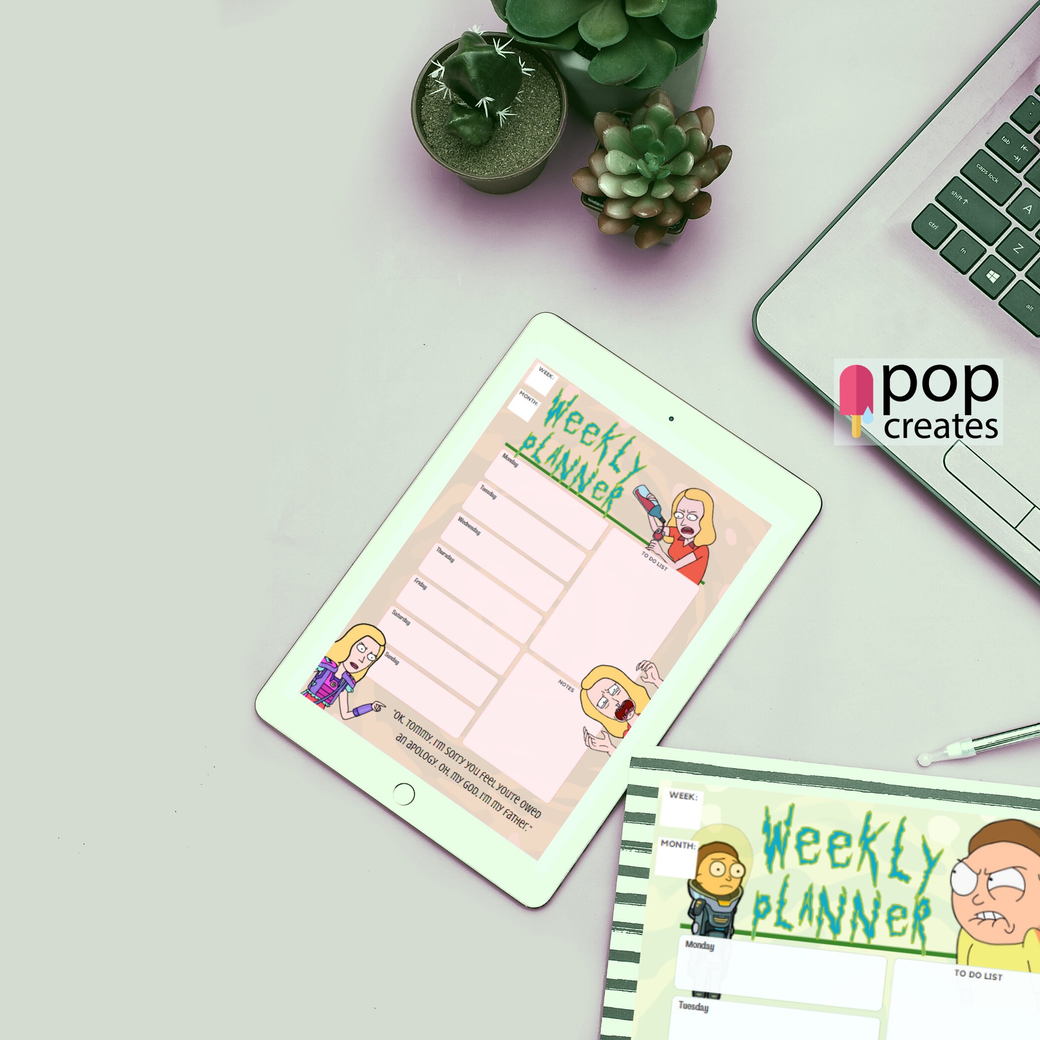 Rick and Morty Weekly Planner Digital Template Undated 6 Weeks ...
