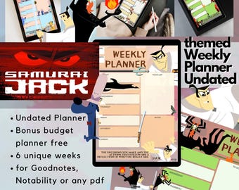 Samurai Jack themed weekly planner digital template undated 6 weeks Goodnotes and iPad Compatible Just 0.99 cents to Boost your productivity