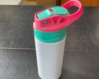 Sublimation Blanks Tumbler, Kids 12oz Tumber, Red Green Water Bottle, Kids Water Bottle, Toddler Cup
