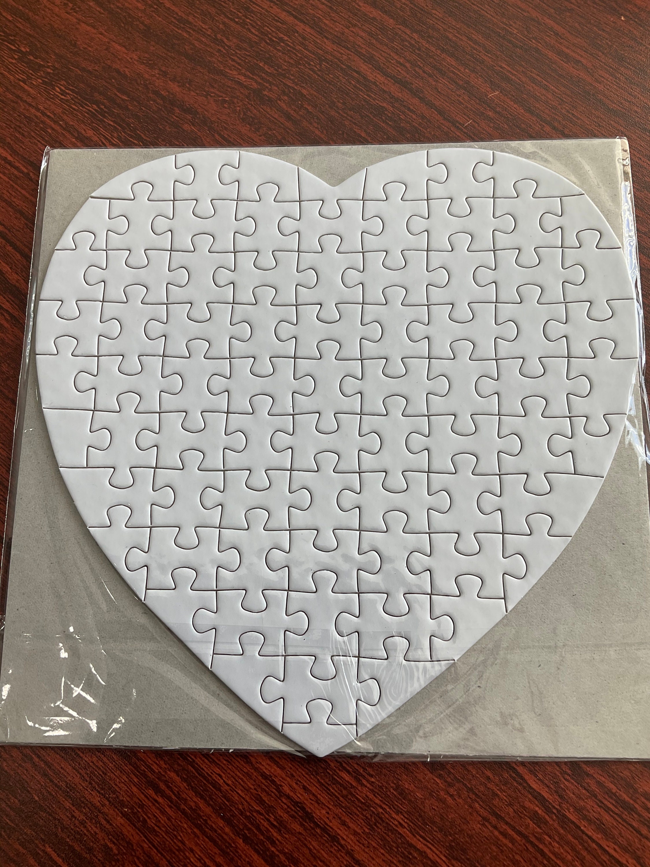 Sublimation Puzzle 75 Piece Heart Puzzle 2 Puzzles White Etsy