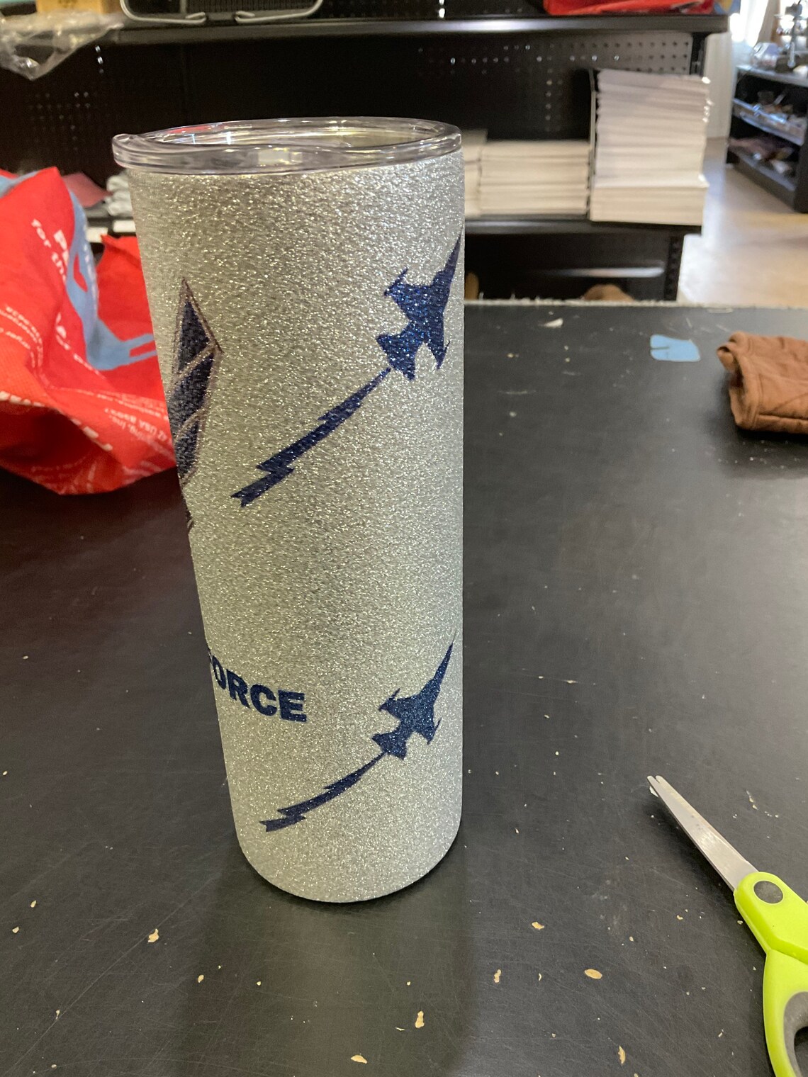 Blank Sublimation Tumbler Silver Glitter 20oz Skinny Tumbler Etsy