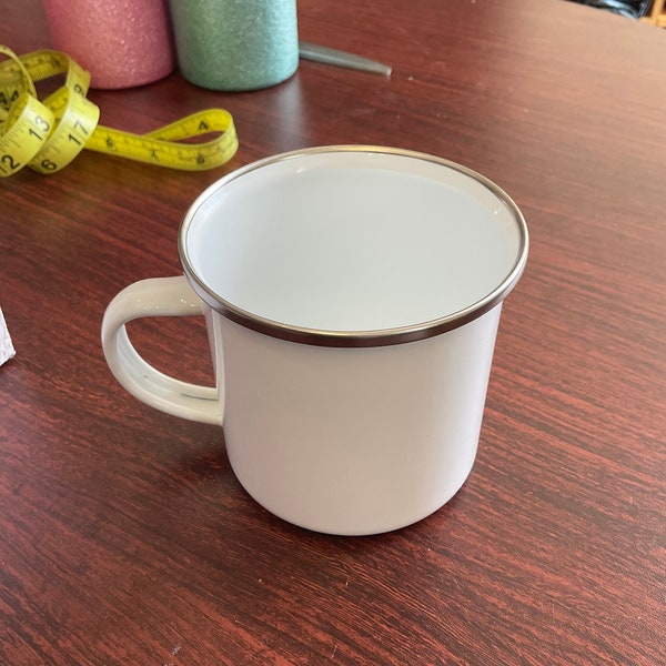 Sublimation Camping Cup, Blank Enamel Camping Cup, White Enamel Coffee Mug