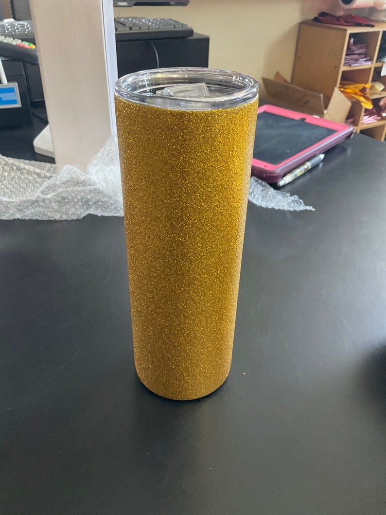 Blank Sublimation Tumbler 20 Oz Gold Glitter Tumbler Glitter Etsy