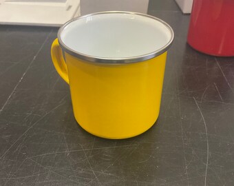 Sublimation Blank Camping Cup: Yellow Coffee Mug, Enamel Camping Cup