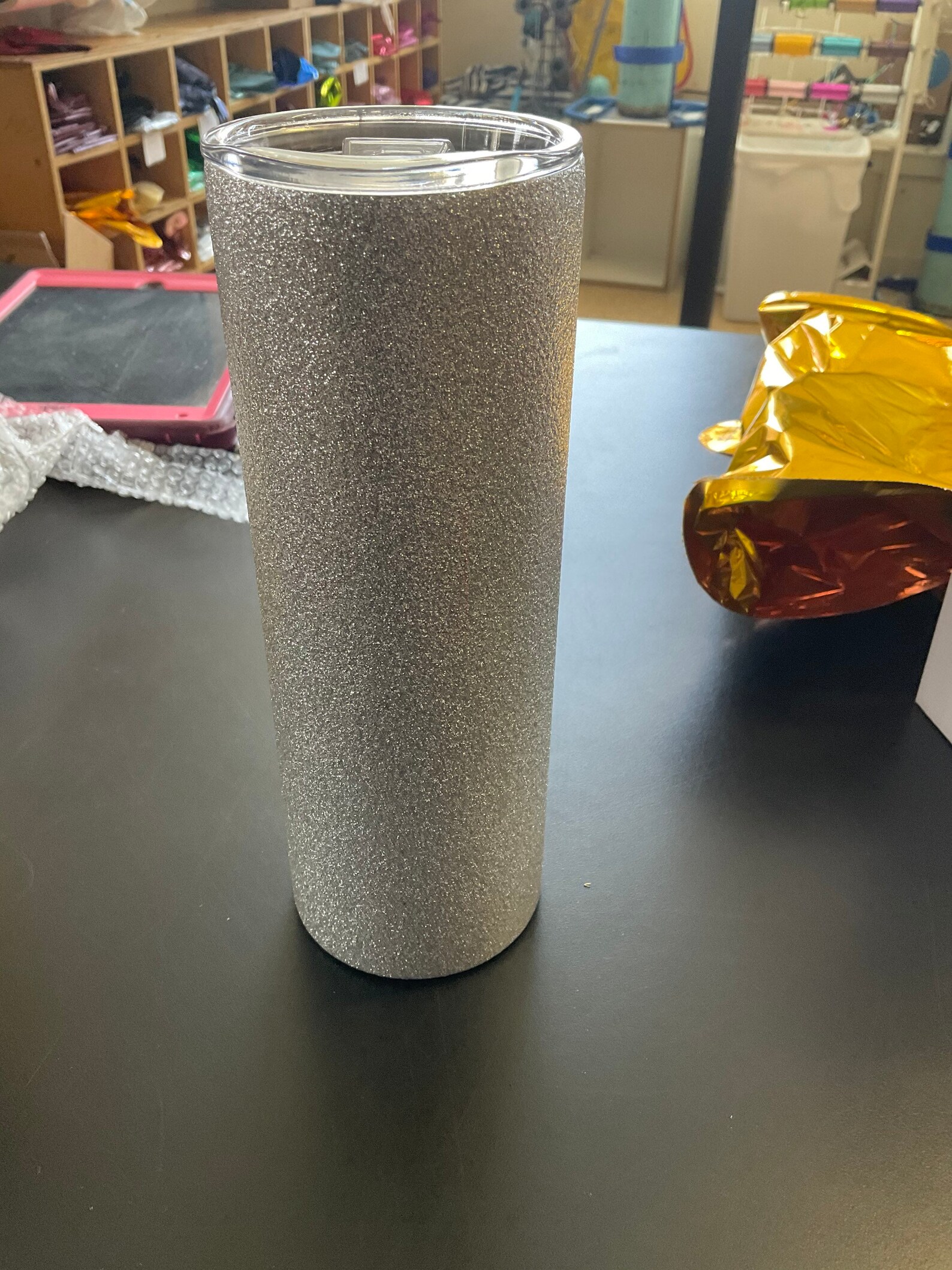 Blank Sublimation Tumbler Silver Glitter 20oz Skinny Tumbler Etsy