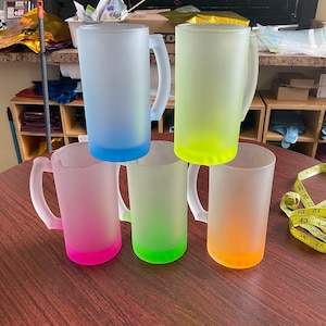 Sublimation Blank Beer Mug, Blank Beer Mug, Ombre Beer Mug, Gradient Beer Mug, Green Mug, Beer Mug, Yellow Beer Mug, Birthday Gift