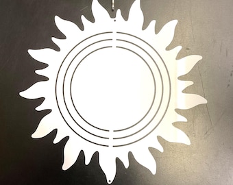Sublimation Blanks Wind Spinner: 10" Wind Spinner, Sun Shaped, Aluminum Sun Shaped Garden Decor