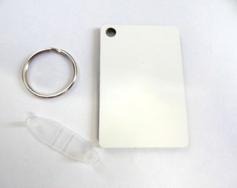 Sublimation Blanks Keychain, 5 Rectangle Keychain, Blank Key Chain