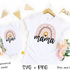 Arco-íris svg - Mama svg, Mama e mini svg - Mommy and me svg, Mama's Girl, Mama clipart, download de designs de sublimação, arquivos SVG para Cricut