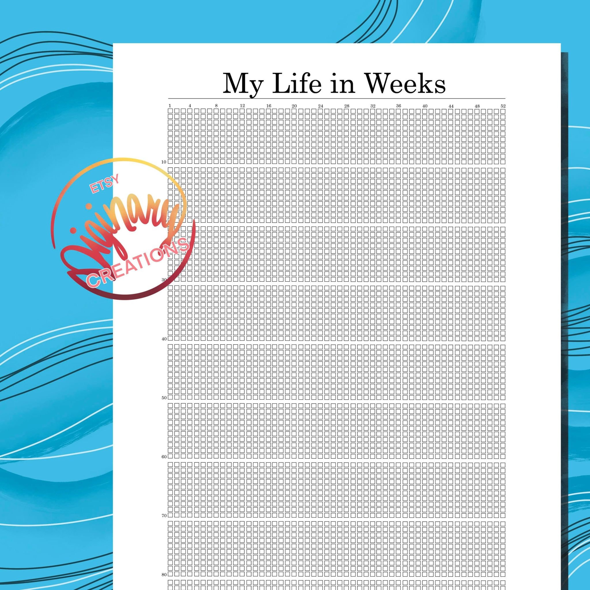 My Life in Weeks Life Calendar for an Inspiring Display or Etsy