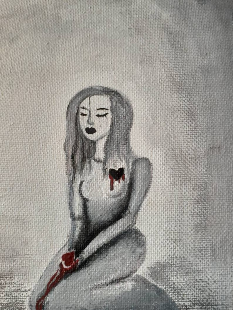 Jealousy Kills 9x12 Acrylic Painting