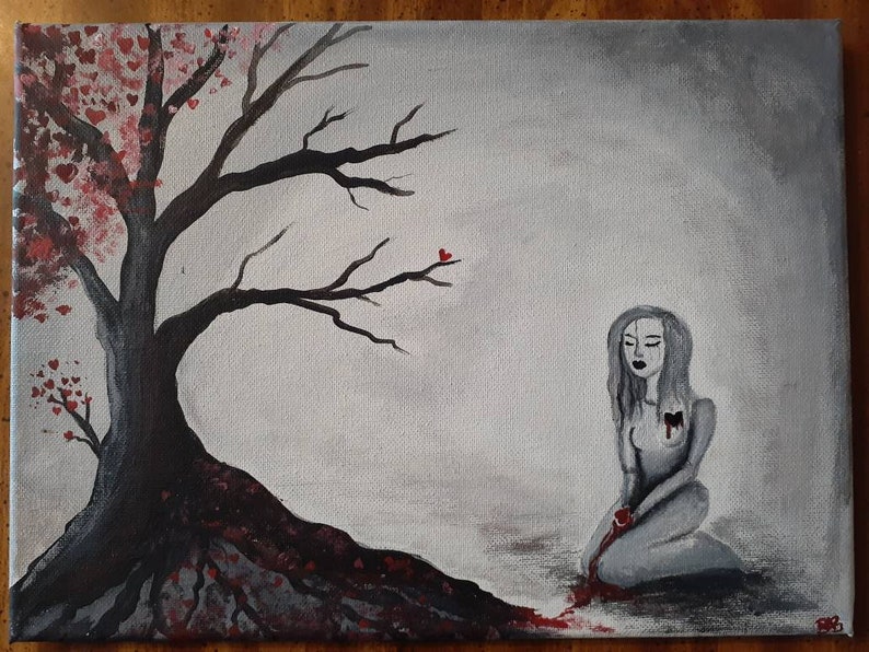 Jealousy Kills 9x12 Acrylic Painting