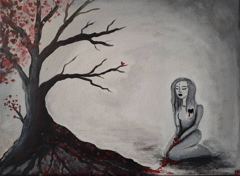 Jealousy Kills 9x12 Acrylic Painting