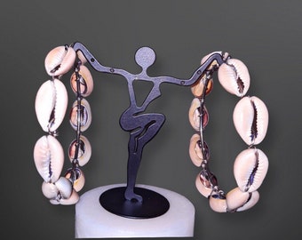 Cowrie Shell Hoop Earrings, Hypoallergenic Earrings