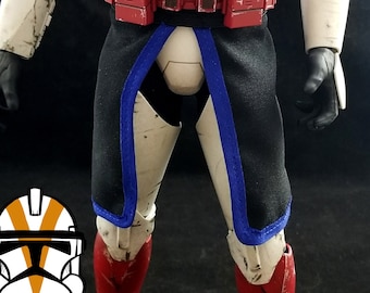 1/6 Scale Black/Blue Clone Trooper Kama 100% Fabric Handstitched for Custom Star Wars Figures