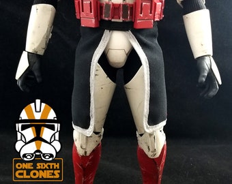 1/6 Scale Black/Gray Clone Trooper Kama 100% Fabric Handstitched for Custom Star Wars Figures