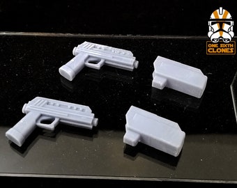 1/6 Scale DC-17 Clone Trooper Pistol and Holster Set for Custom Figure Fits Sideshow Star Wars Figures