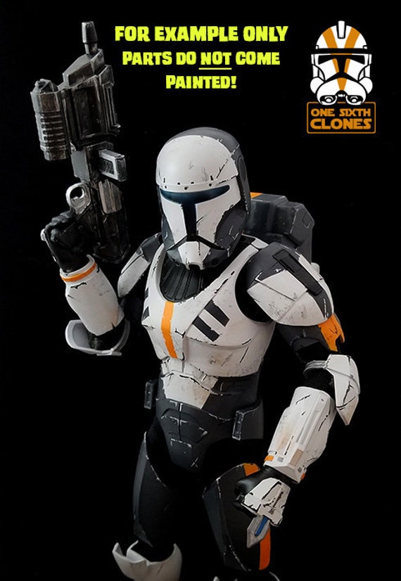 Star Wars 1//6 Clone Commando Helmet For Custom 12” Figure