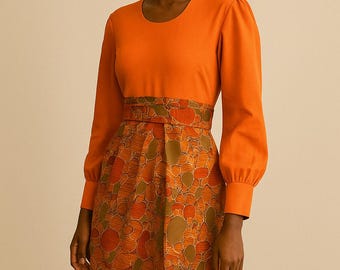 Vintage 1970s Retro Maxi Dress 32-26-40