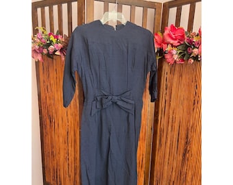 50/60s Vintage Blue Silk Dress