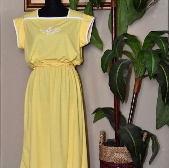 Like a ray of sunshine 80s vintage dress size 18 - image 1