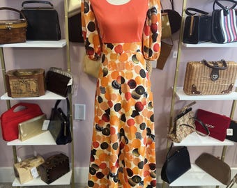 1970s Vintage Maxi Dress - GROOVY 32-26-40