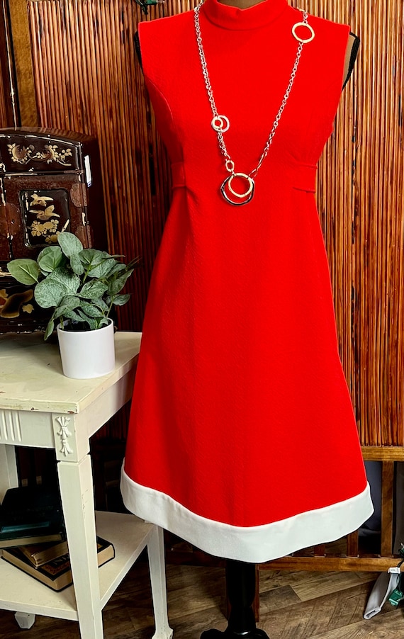 1960s My Funny Valentine's Red & White Dress Retro