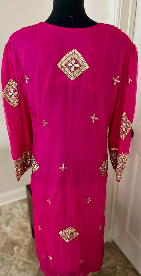 Beautiful Fuschia Magenta and Gold Sequined Tunic. - image 5