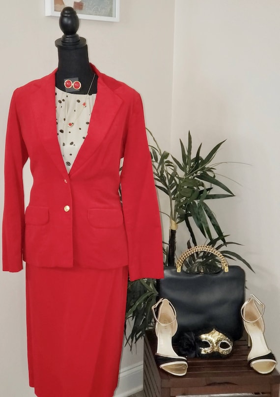 1970s 70s Paddle and Saddle Red Velour Suit STUNNI