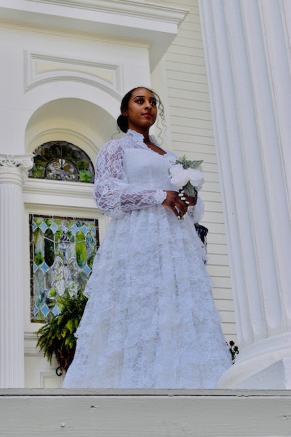 Vintage 1950s Bridal Originals Lace Tiered Wedding