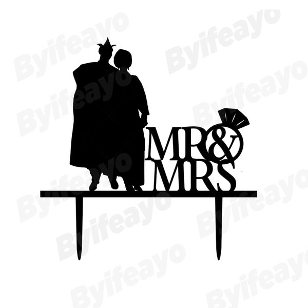 African couple cake topper, Personalized African Bride and Groom,  Custom African Cake Topper, African wedding Cake Topper