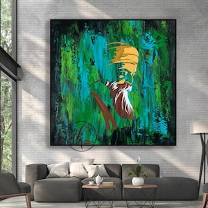 Guru Nanak Painting: Abstract Sikh Art on Canvas