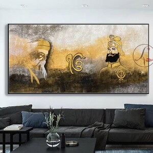 Guru Nanak Dev Ji Acrylic Painting: Sikh Art, Ek Onkar, Diwali Gift