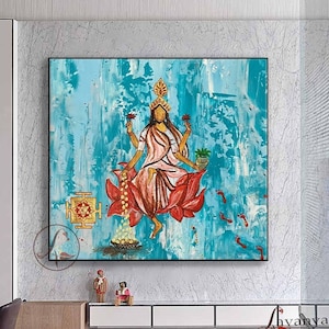 Modern Laxshmi Maa Painting, Abstract,Maa Lakshmi~Goddess of Beauty & the Abundant Universe,lakshmi narayan,Canvas  Painting,Indian art,