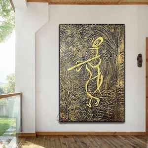 Abstract Radha Krishna Painting: Modern Indian Wall Art by Tejasvi Patel