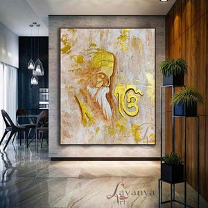 Guru Nanak Dev Ji Art: Abstract Sikh Painting on Canvas