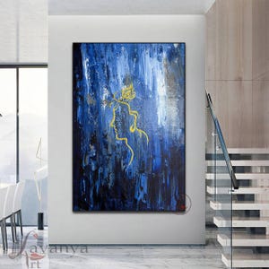 Radha Krishna Painting: Contemporary Indian Hindu God Art