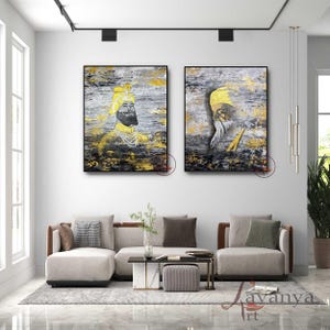 Guru Nanak Dev Ji Painting: Original Sikh Art, Waheguru Canvas, Abstract Texture