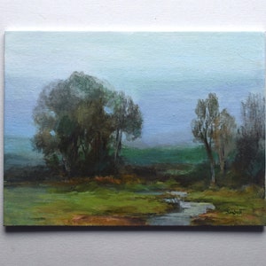 Original Small Landscape Painting on Canvas Board, Original Mini Landscape Painting, Original Small Nature Painting on Canvas,