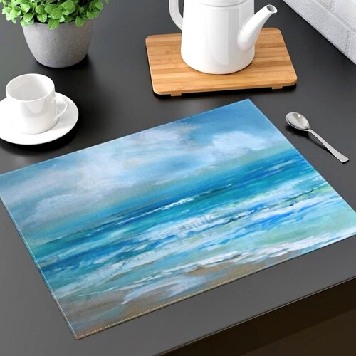 Nautical Placemats Beach Placemats Beach Table Decor Beach Etsy