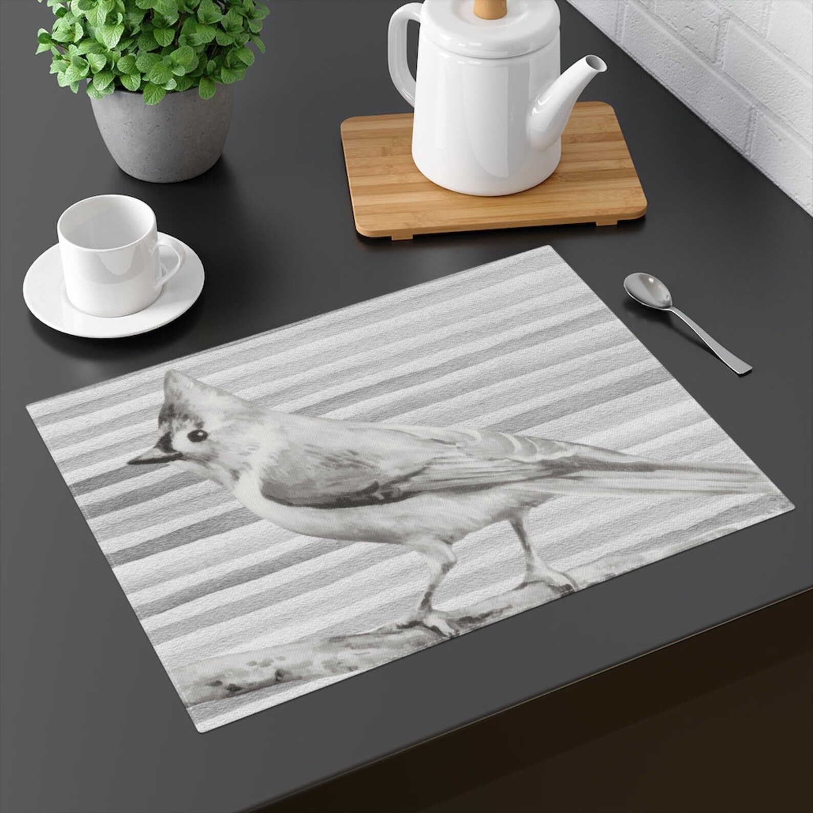Bird Placemat Nature Placemats Bird Table Decor Tufted Etsy
