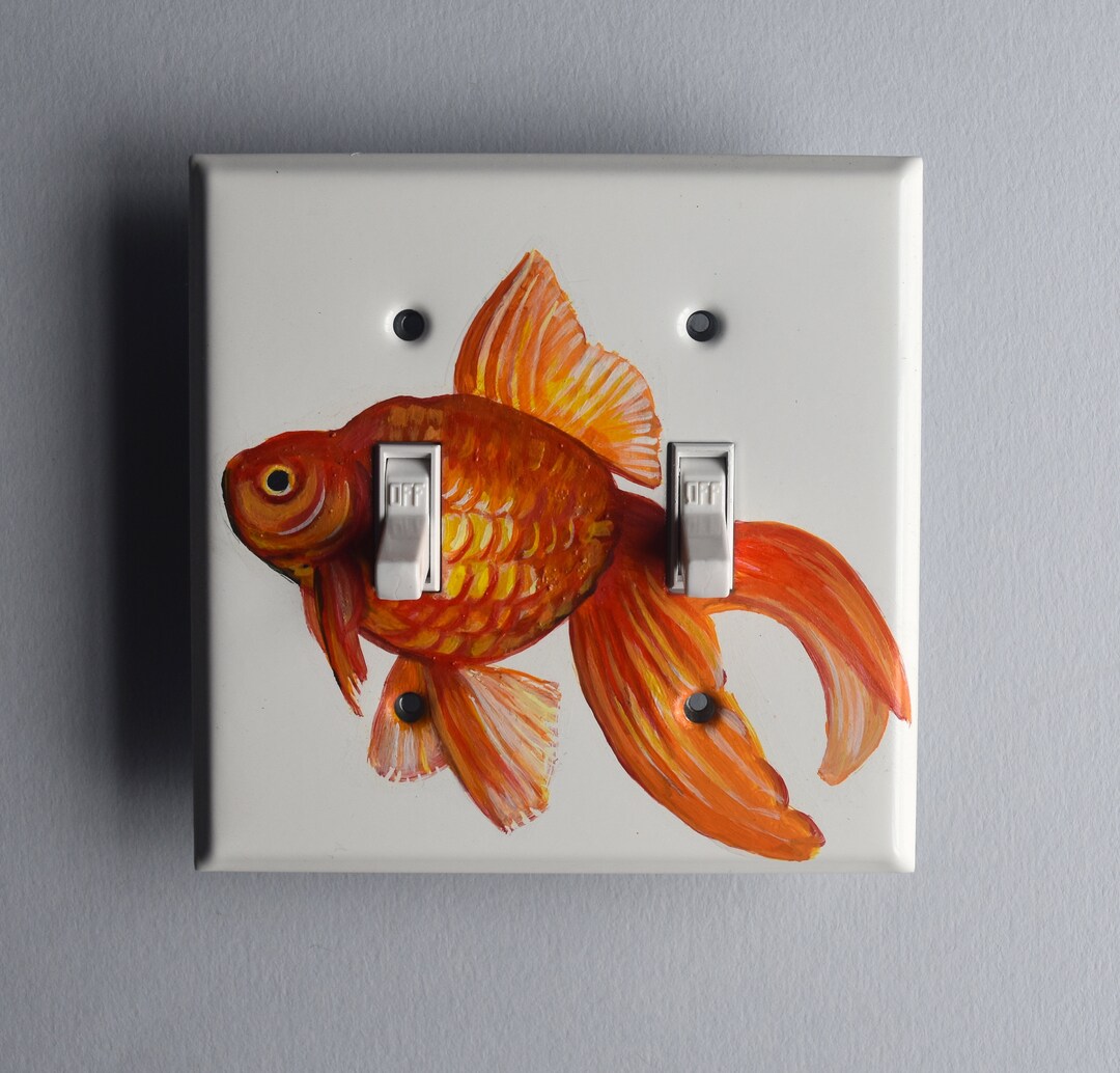 Handpainted Fish Switch Plate Painting Hand Painted Fish and Etsy