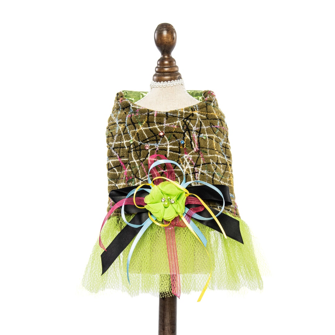 High Fashion Dog Clothes Designer Pet Harness Dress With Tutu Skirt Etsy