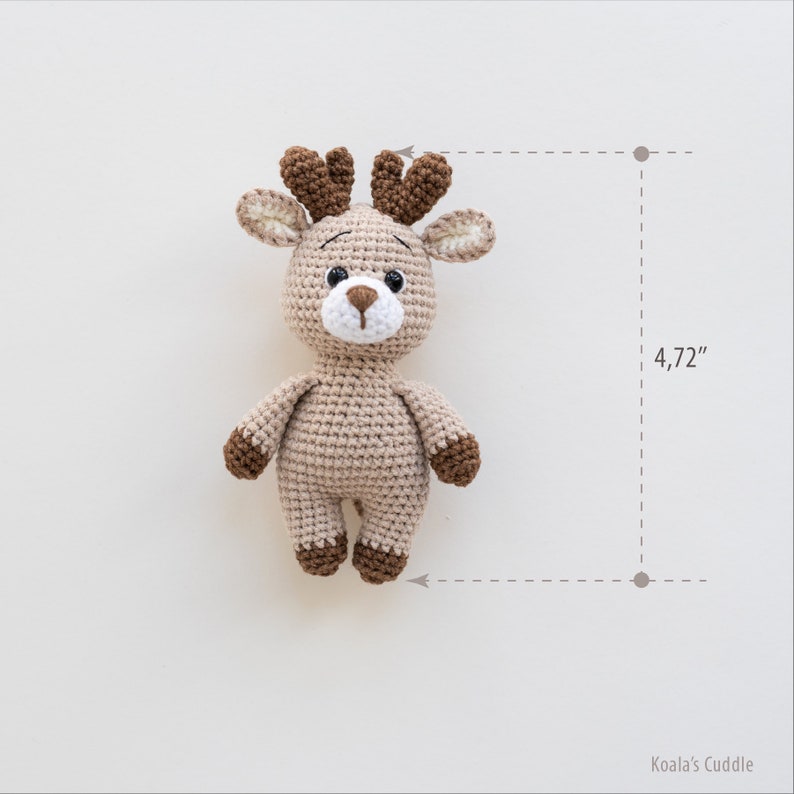 CROCHET ANIMAL TOYS as deer baby shower or baby announcement gift, stuffed woodland animals, amigurumi baby toy, crochet baby deer rattle image 9