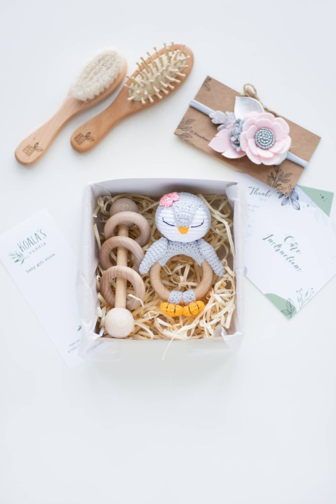 Baby's First Christmas Gift Box, Penguin Rattle, 1st New Year Baby Gift