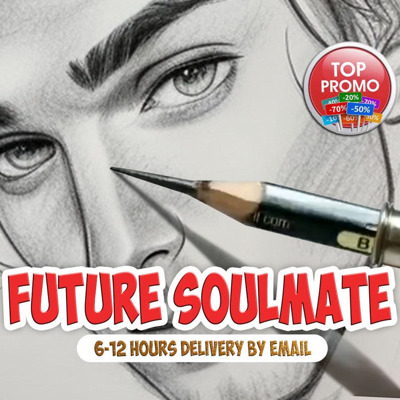 Psychic Drawing. Soulmate Drawing. Full-color drawing of your future soulmate. Digital delivery 6-12 hours. image 1