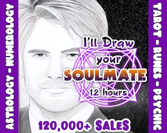 Psychic Soulmate Drawing: Future Husband Portrait + Description (Digital Product)