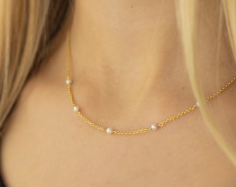 Dochais Collana da Donna 14K Placcata Oro con Ciondolo in