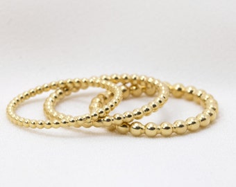 Ball ring made of 585 yellow gold or rose gold, ball ring, stacking ring, engagement ring, stack ring